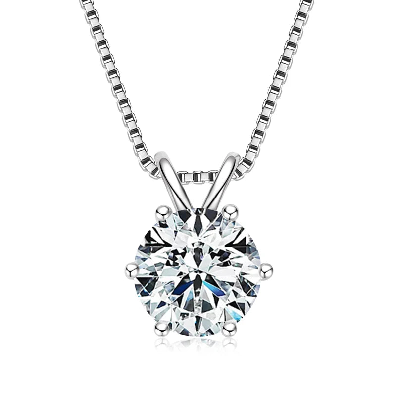 Moissanite Pendant Necklace – 0.5ct to 5ct Round Cut