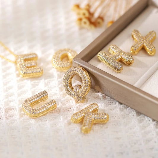 Moissanite Bubble Letter Necklace - Christmas Gift