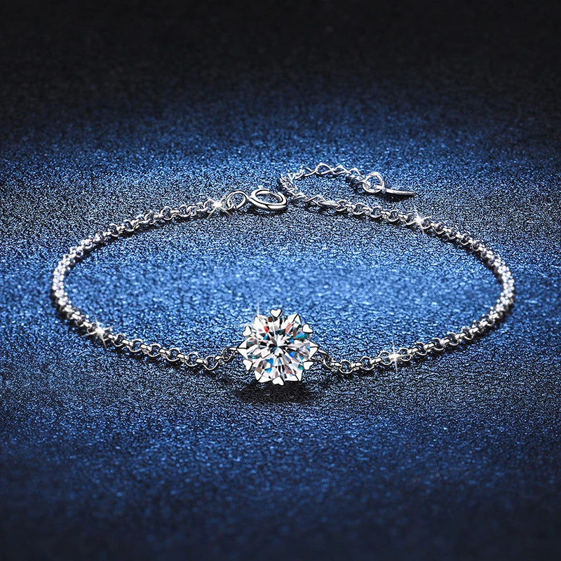 1 Carat Moissanite Chain Bracelet