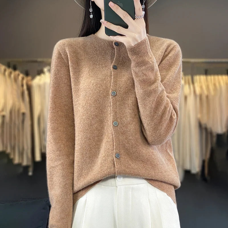 100% Merino Wool Women’s Knit Cardigan
