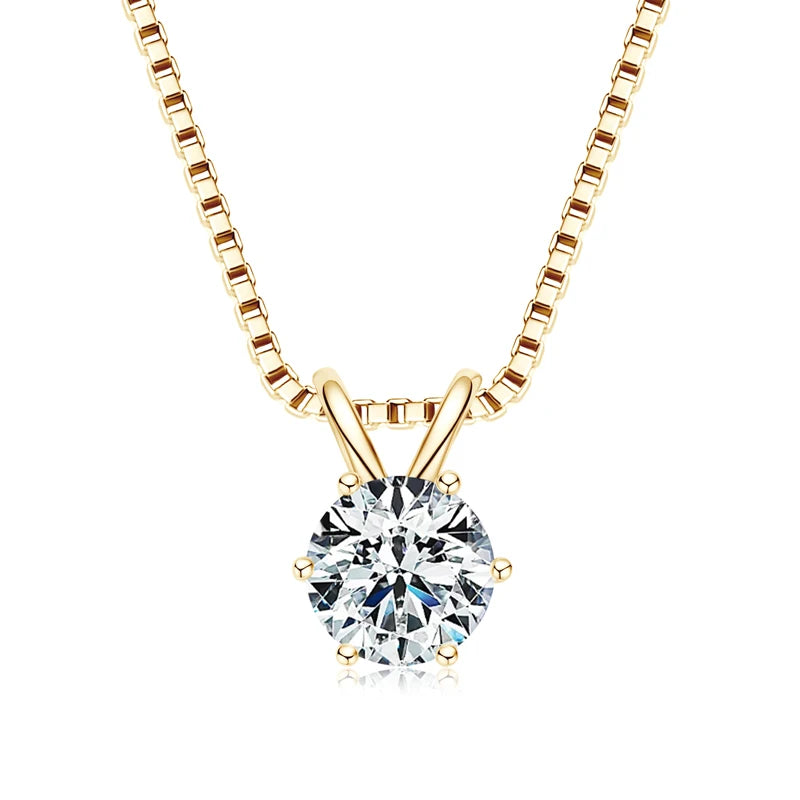Moissanite Pendant Necklace – 0.5ct to 5ct Round Cut