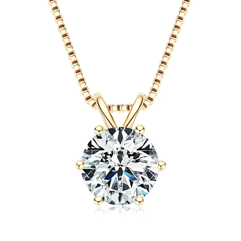 Moissanite Pendant Necklace – 0.5ct to 5ct Round Cut