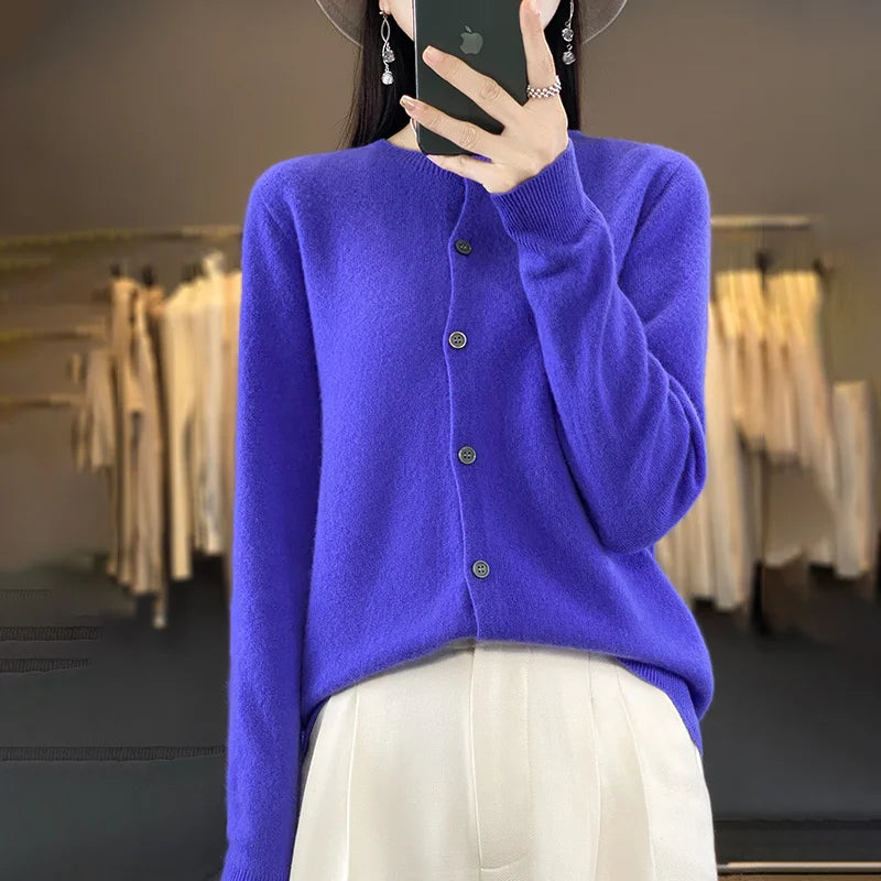 100% Merino Wool Women’s Knit Cardigan