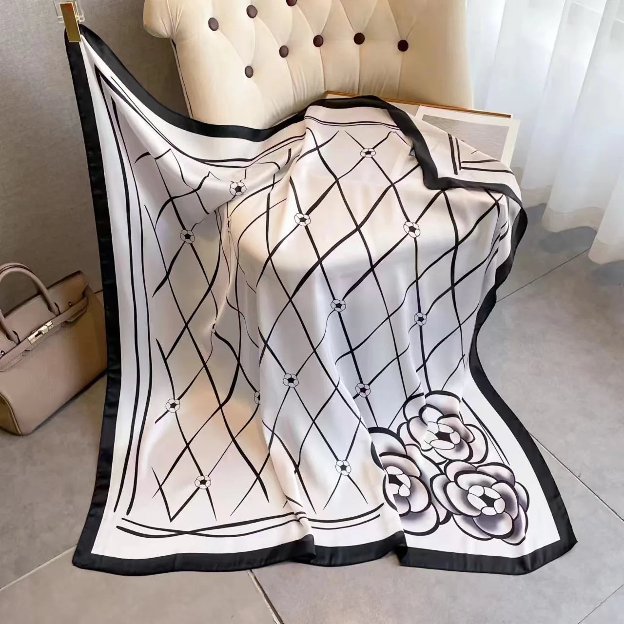 Silk Feel 110*110 CM Luxury Design Scarf