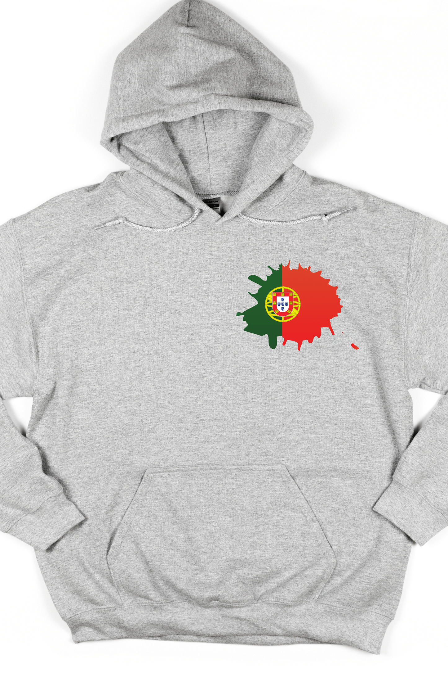 Portugal Flag Printed Cotton Hoodie