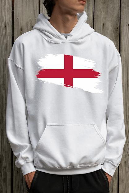 England Flag Printed Cotton Hoodie - Perfect for Patriotic Fans!