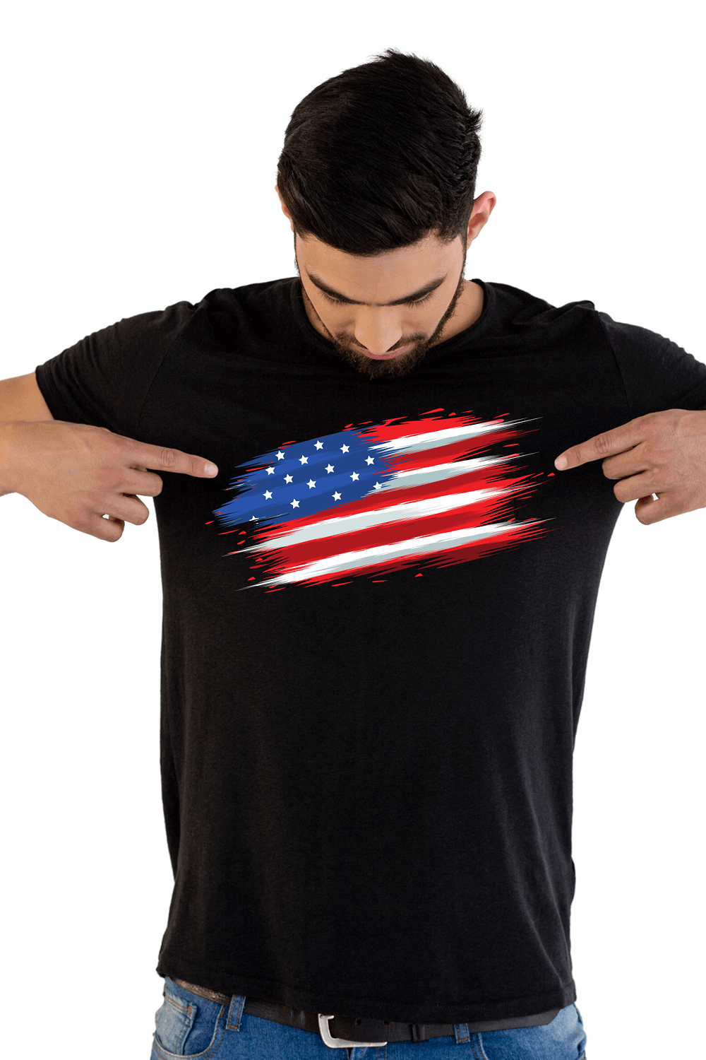 Fourth of July Parade United States Flag Cotton T-Shirt