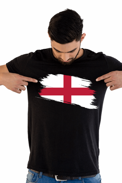 England Flag Printed 100% Cotton T-Shirt