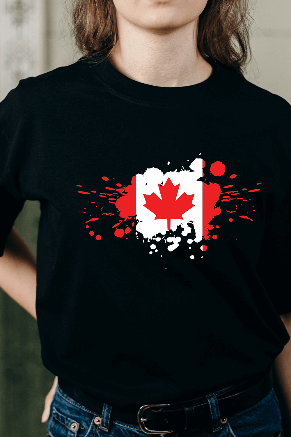 Canada Flag Printed 100% Cotton T-Shirt