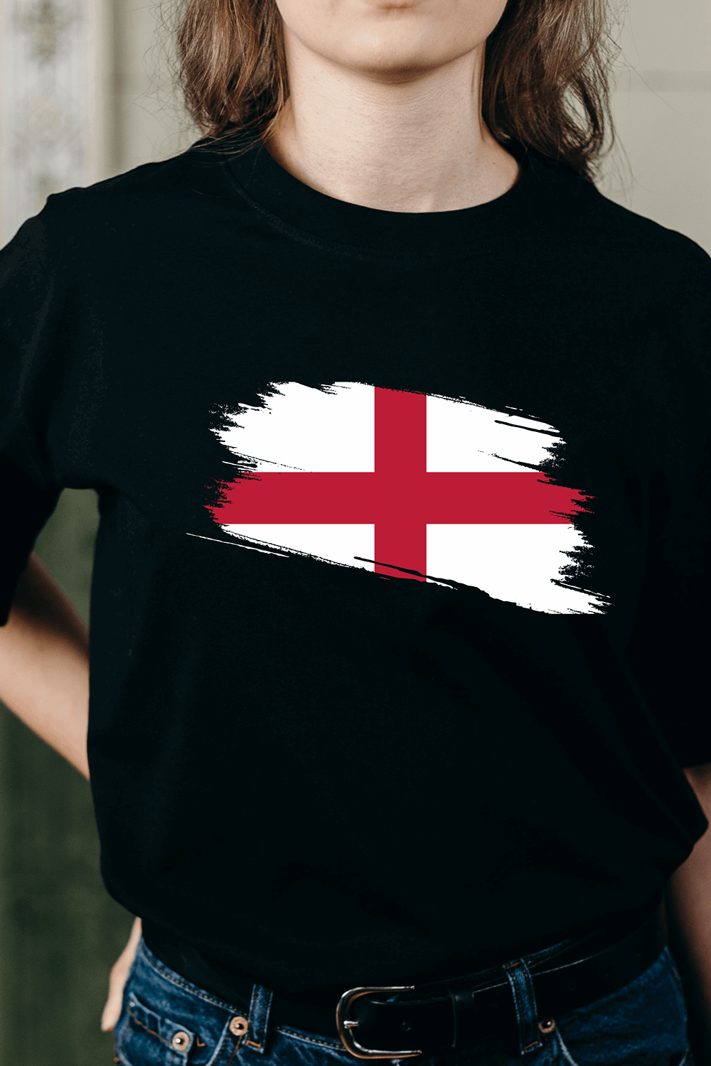 England Flag Printed 100% Cotton T-Shirt