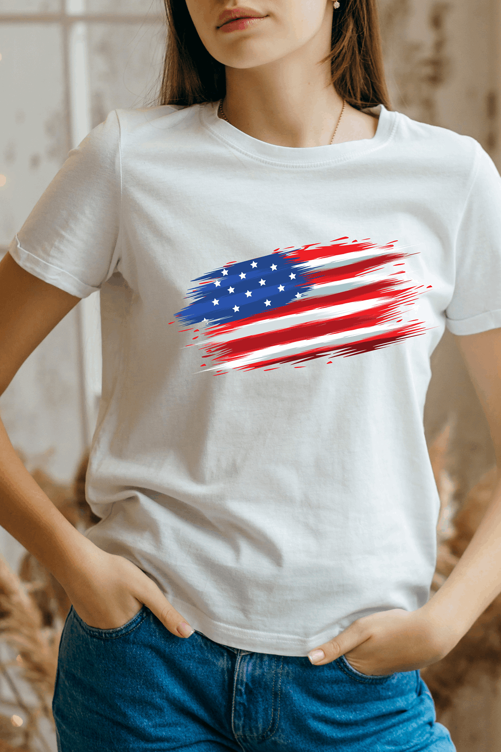 Fourth of July Parade United States Flag Cotton T-Shirt