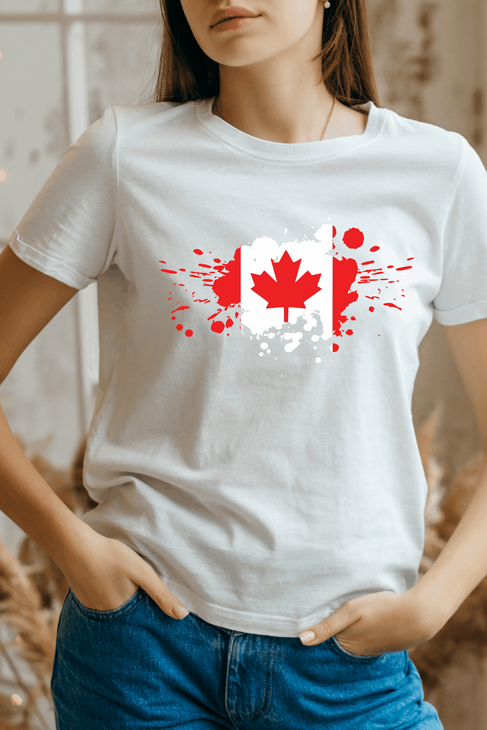 Canada Flag Printed 100% Cotton T-Shirt