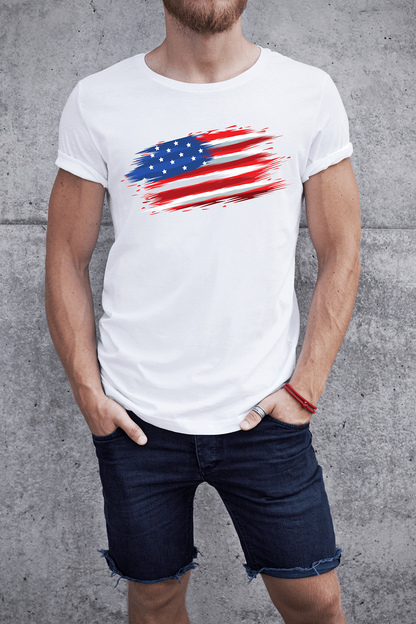 Fourth of July Parade United States Flag Cotton T-Shirt