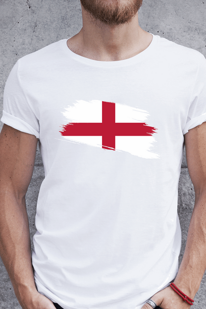 England Flag Printed 100% Cotton T-Shirt