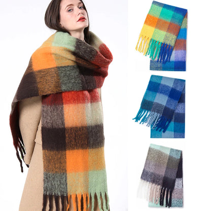 Plaid Cashmere 240*55 CM Long Thick Scarf