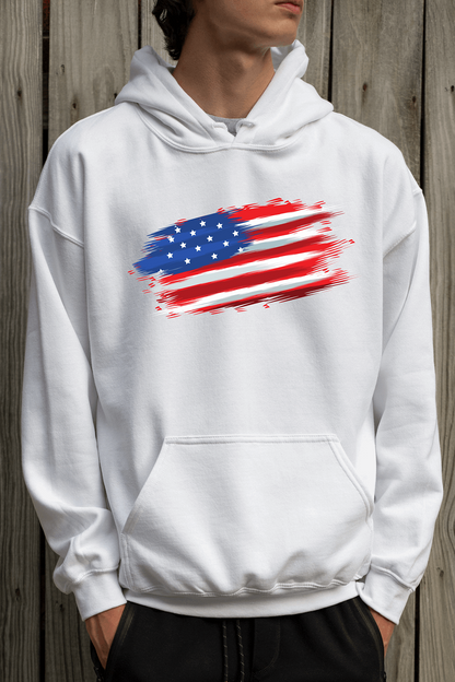 Fourth of July Parade United States Flag Cotton Hoodie