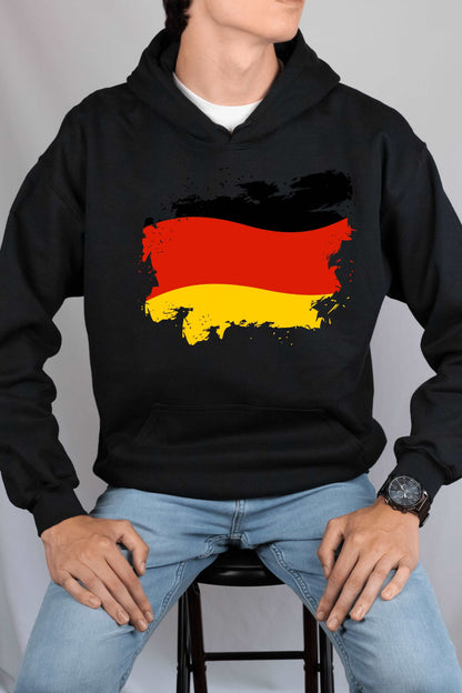 Germany Flag Printed Cotton Hoodie