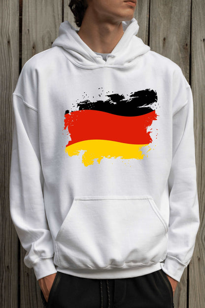 Germany Flag Printed Cotton Hoodie