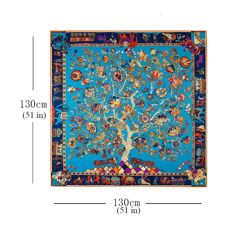 130*130 CM Silk Scarf Large Silk Hijab