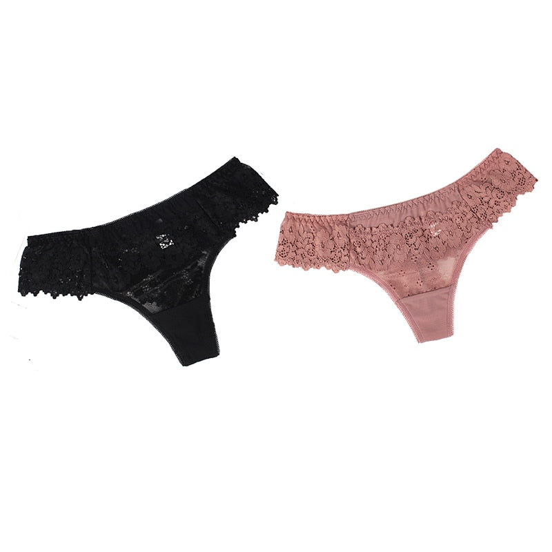 2Pcs/lot Women Sexy Lace Low-waist Panties