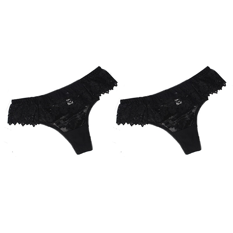 2Pcs/lot Women Sexy Lace Low-waist Panties