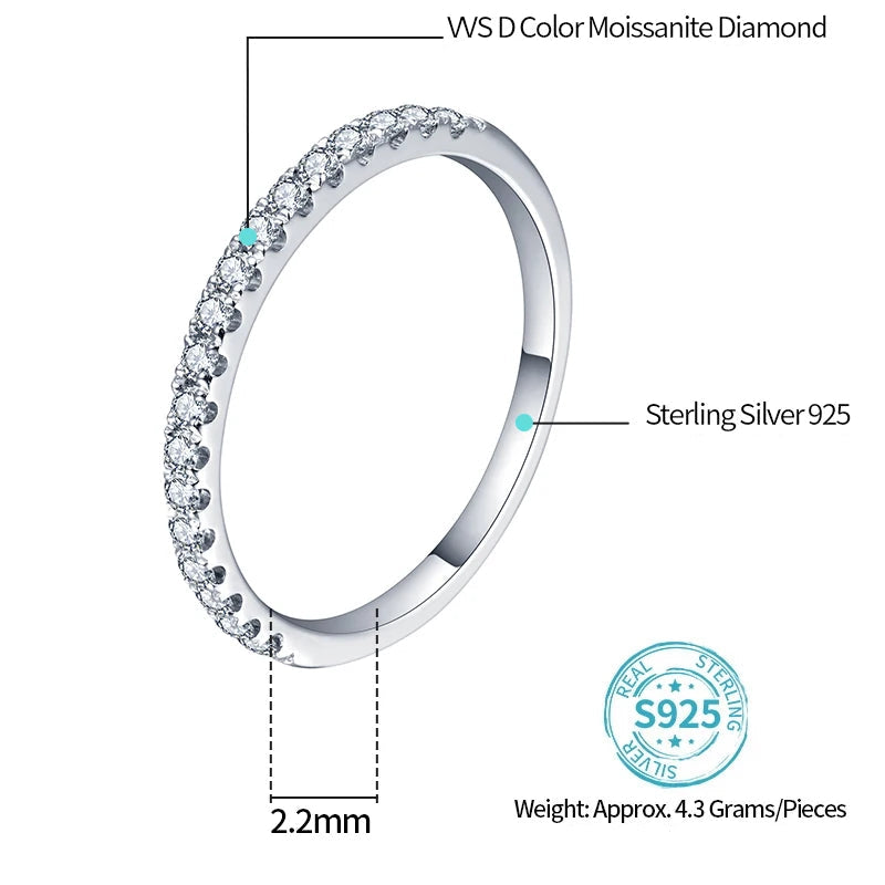 18K Gold Plated Moissanite Ring – Wedding Band