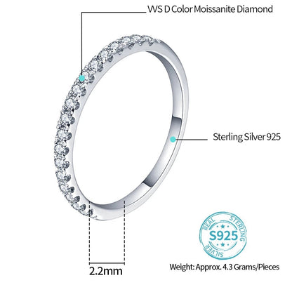 18K Gold Plated Moissanite Ring – Wedding Band