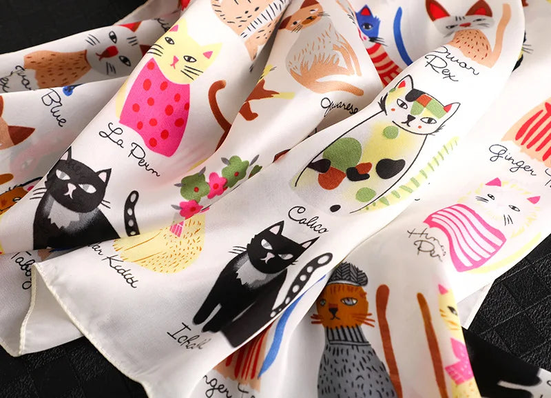 Cats Print 90*90 CM Scarf