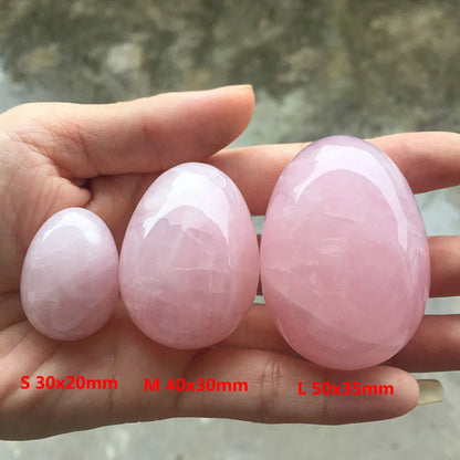 Natural Pink Rose Crystal Egg Shape Stone