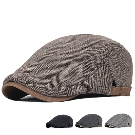 Warm Vintage Wool British Flat Cap