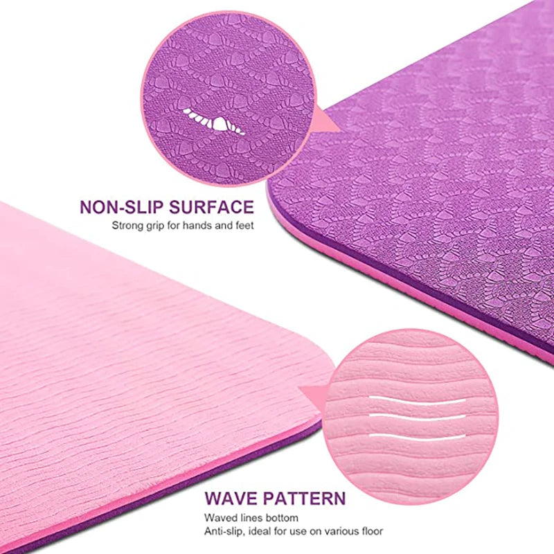 Yoga and Pilates 6mm Mat With Position Tying Line and Carrying Bag