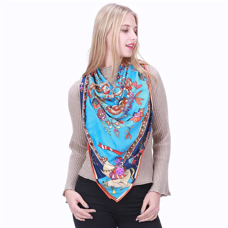 130*130 CM Silk Scarf Large Silk Hijab