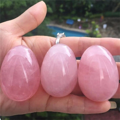 Natural Pink Rose Crystal Egg Shape Stone