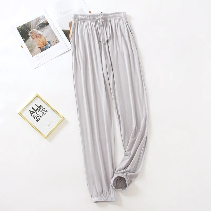 Pure Modal Cotton Pajama Bottoms Seamless Women's Home Trousers