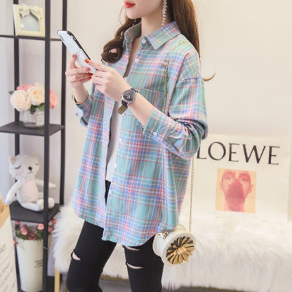 Women's Loose Autumn Plaid Shirt