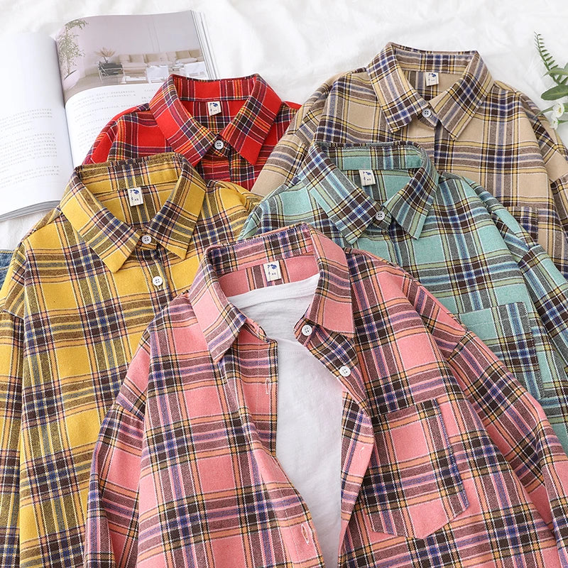 Women's Loose Autumn Plaid Shirt