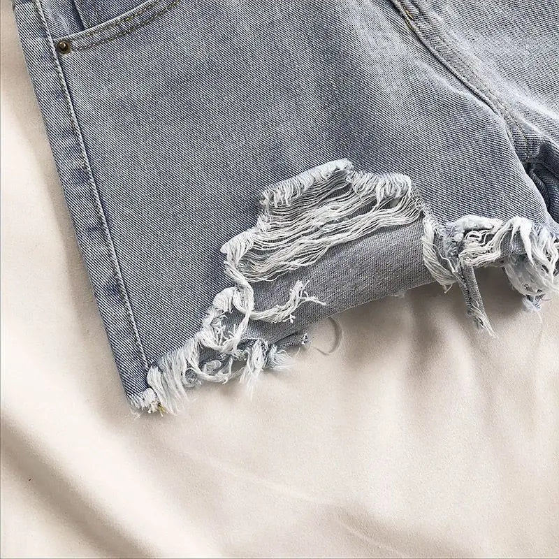 Casual Ripped Denim Shorts