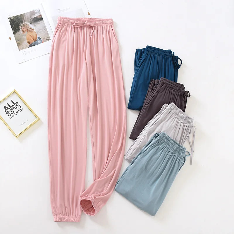 Pure Modal Cotton Pajama Bottoms Seamless Women's Home Trousers