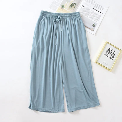 100% Modal Wide Leg Pajama Bottoms Women's Casual Palazzo Culottes