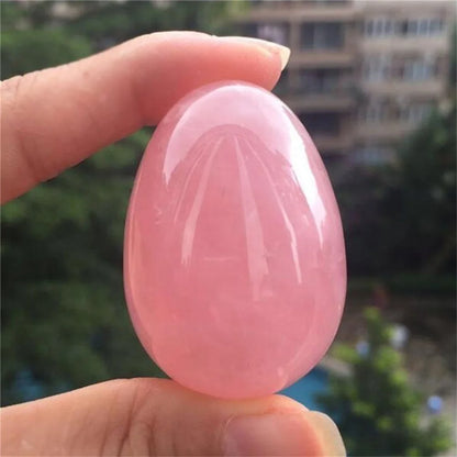 Natural Pink Rose Crystal Egg Shape Stone