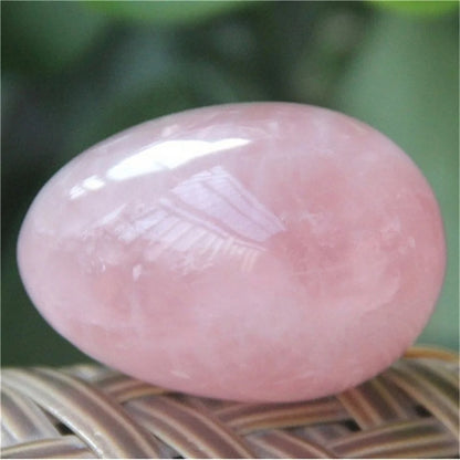 Natural Pink Rose Crystal Egg Shape Stone