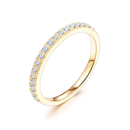 18K Gold Plated Moissanite Ring – Wedding Band
