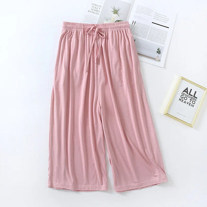 100% Modal Wide Leg Pajama Bottoms Women's Casual Palazzo Culottes