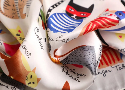 Cats Print 90*90 CM Scarf