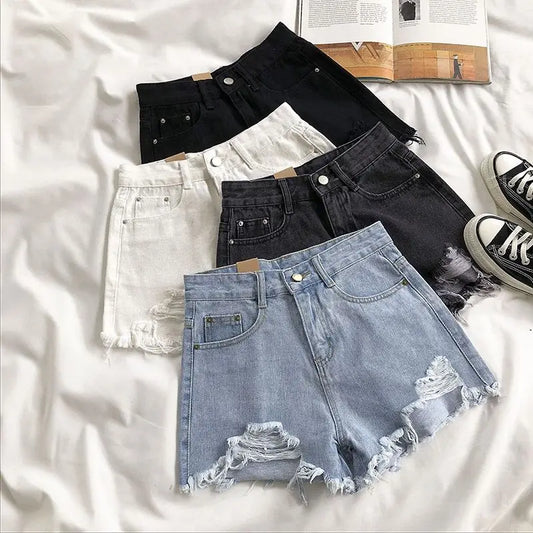 Casual Ripped Denim Shorts