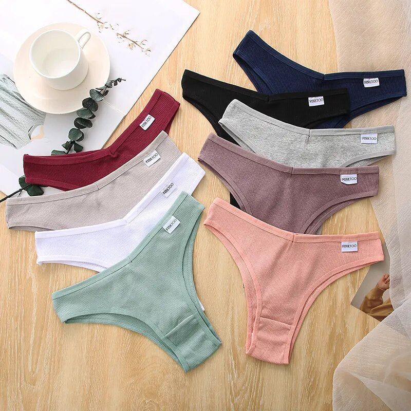 Seamless Antibacterial Cotton 5Pcs Set Low Waist Panties