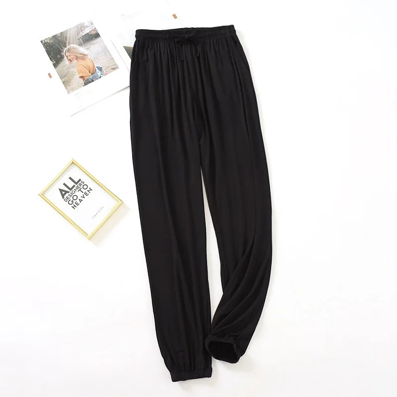 Pure Modal Cotton Pajama Bottoms Seamless Women's Home Trousers