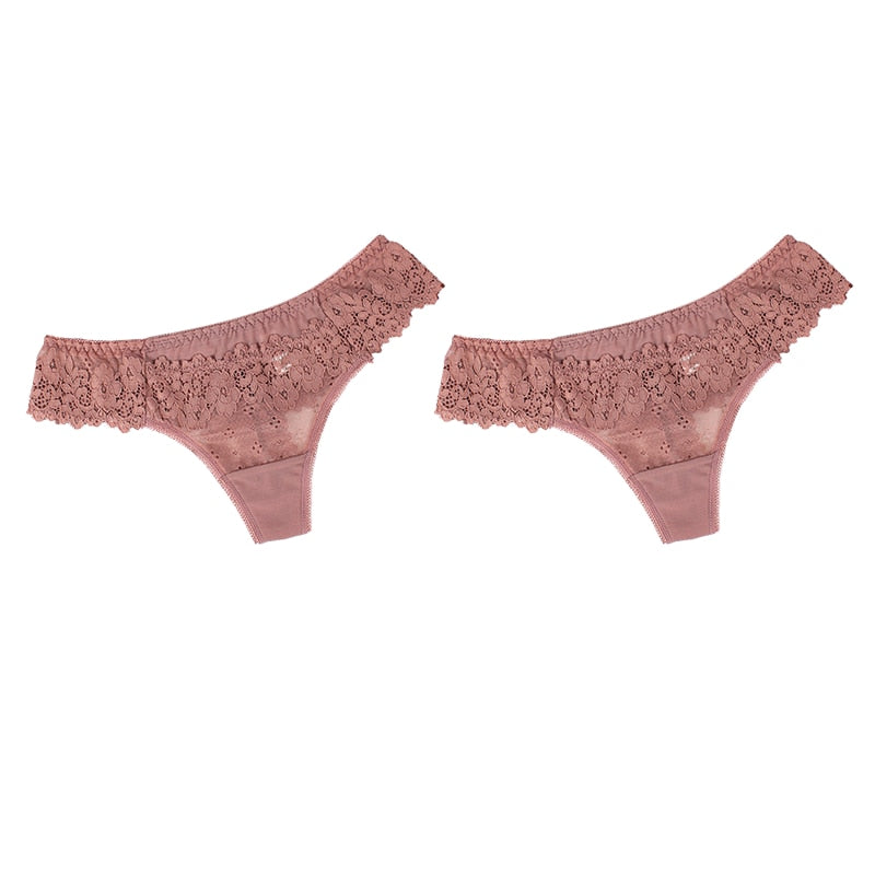 2Pcs/lot Women Sexy Lace Low-waist Panties