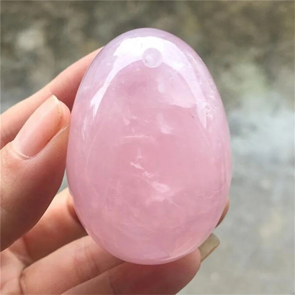 Natural Pink Rose Crystal Egg Shape Stone