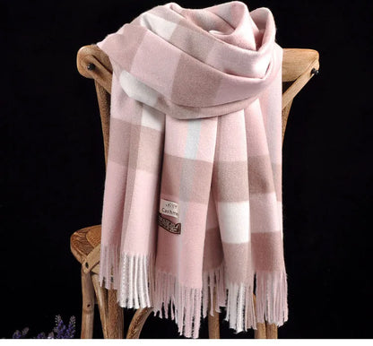 Cashmere Plaid Winter Scarf